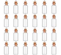 Hpmjz 24 Pcs Mini Glass Bottle Clear Spell Jars with Cork Lids 3ml Tiny Potion Bottles Mini Wishing Bottles Glass Jars Tiny Message Glassi Vials for DIY Crafts Wedding Halloween Christmas Projects
