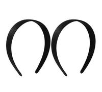 Hpmjz 2Pcs Satin Headbands Women Wide Head Band Black Fashion Hairband Elastic Solid Hair Bands Plain Hard Hoops Solid Hair Accessories Gift for Girl Cosplay Holiday Halloween Christmas(Width 2.5cm)