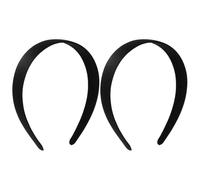 Hpmjz 2Pcs Satin Headbands Women Wide Headband Black Fashion Hairband Elastic Solid Hair Bands Plain Hard Hoops Solid Hair Accessories Gift for Girl Cosplay Holiday Halloween Christmas(Width 3cm)