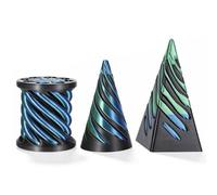 Hpmjz 3 Pack Impossible Cone, 3D Printed Spiral Cone Fidget Toy | Pyramid Passthrough Sculpture, Mini Cylinder, Desktop Decorations, Gift for Anxiety Relaxing Adult