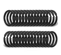 Hpmjz 40PCS Black Key Ring Round O Rings Flat Stainless Steel Split Keychain Heavy Duty Keyring Carabiner Clips Strong Key Snap Hooks for Crafts DIY Accessory Hang Card