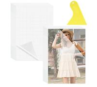 Hpmjz 50Pcs Self Sealing Laminating Sheets with Scraper Self Adhesive Clear Laminate Sheet No Laminator Machine Needed Waterproof Laminating Sheet Thermal Plastic Paper Clear Sheets for Card Photo