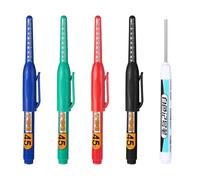Hpmjz 5Pcs Deep Reach Markers Long Nib Nose Waterproof Marker Multi-Purpose Deep Hole Marker Pens 45mm Reach Permanent Pens Colorful Carpenter Ink Pen for Builder Construction Bathroom Decoration