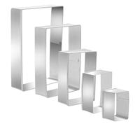 Hpmjz 5Pcs Rectangle Cookie Cutter Square Cookie Mold Stainless Steel Rectangle Biscuit Molds Square Pastry Molds Fondant Cake Cookie Cutter Set Assorted Sizes 0.98 Inch Depth for Baking