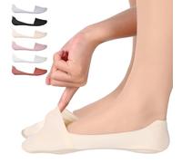 Hpmjz 6 Pairs No Show Socks Women Non Slip Nylon Low Cut Invisible Liner Footies Thin Footies Boat Silky Ankle Short Socks for Loafers Flats Loafers Lightweight Soft Stretchable Girl