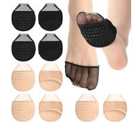 Hpmjz 6Pairs Toe Toppers No Show Liner Half Socks for Women Seamless Grip Non Slip Hidden Toes Covers Invisible Non-Skid Bottom for Mule Heels Ball of Foot Cushion Socks Women's Toe Cover