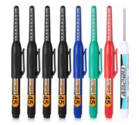 Hpmjz 8Pcs Deep Reach Markers Long Nib Nose Waterproof Marker Multi-Purpose Deep Hole Marker Pens Colorful Carpenter Ink Pen 45mm Reach Permanent Pens for Builder Construction Bathroom Decoration