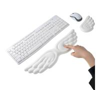 Hpmjz Angel Wing Wrist Rest, Set of 2 Cloud Keyboard Mouse Wrist Support Ergonomic Memory Foam Cushion Hand Support Computer Wrist Rest Non-Slip Waterproof Cute for