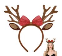 Hpmjz Deer Antlers Headband Brown Christmas Antlers Headband Cute Ears Headbands Women's Deer Costume Accessories for Adults Fawn Horn Headbands Animal Antler EarsHeadbands for Christmas Holiday