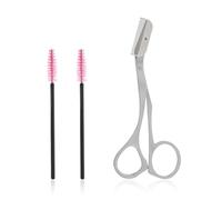 Hpmjz Eyebrow Scissors with Comb, Silver Eyebrow Trimmer Professional Brow Grooming Tools Stainless Steel Shaping Brow Set with 2 Spoolie Brush for Women and Men Mustaches Eyelashes