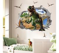 HPNIUB 3D Large Dinosaur Wall Stickers,Kids Boys Girls Dinosaur Room Decor Funny Break Through Large Dino Jungle Wall Decals Animal Wall Art Children Bedroom Playroom Wall Decor