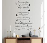 HPNIUB As for me &My House Bible Verse Wall Stickers,Scripture Inspirational Quote Wall Stickers Christian Wall Art for Home Bedroom Office Decor Motivational Religious Wall Decor 90x30cm (Bible 2)