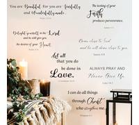 HPNIUB As for me &My House Bible Verse Wall Stickers,Scripture Inspirational Quote Wall Stickers Christian Wall Art for Home Bedroom Office Decor Motivational Religious Wall Decor 90x30cm (Bible 1)