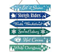 HPNIUB Christmas Arrow Signs Let It Snow Sleigh Rides Winter Decor Set