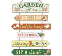HPNIUB Funny Garden Rules Sign for Outside,Gardening Gifts for Women Men,Garden Signs Plaques for Outside Take a Nap Relax Rustic Outdoor Yard Decor for Patio, Lawn, Housewarming, Gardener’s Gift