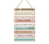 HPNIUB Inspirational Quote Wall Art Daily Affirmations Wood Sign Decor,Rainbow Positive Motivational Wall Decor, Boho Classroom Decor, Mental Health Gifts