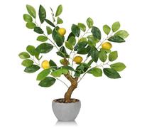 HPNIUB Lemon Tree Potted Plant Tall Faux Citrus Indoor Corner Decor