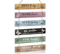HPNIUB Motivational Wooden Sign Dream Big Work Hard Butterfly Wall Decor