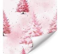 HPNIUB Watercolor Christmas Tree Wallpaper, Peel and Stick Self-Adhesive Wall Stickers, Botanical Romantic Tree Wall Stickers for Bedroom Living Room Christmas Valentine's Day Party Decor(44 * 300cm)