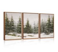 HPNIUB Winter Forest Framed Canvas Rustic Pine Snowy Christmas Tree 30×40cm