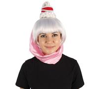 HPO 60s American Sitcom Genie Wig for Women - Soft Fiber Hair, Ideal for Halloween & Christmas Parties Flame-Retardant Fiber, White
