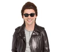 HPO 80's Mullet Disco Punk Rocker Wig - Dark Brown - Retro Party Hair with Breathable Capless Cap for Halloween, Cosplay & Themed Events