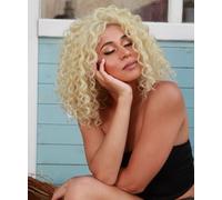 HPO Ada Curly 17.5 Inch Long 13x2.5 Hand-Tied Lace Front Wig, Heat Resistant Fiber, 20+ Shades of Natural, Dip Dyed, & Blended Colors (#613 - Light Blonde)