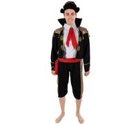 HPO Adult Matador Costume - Spanish Bullfighter Outfit with Embroidered Cropped T-Shirt, High-Waisted Pants, Mukup and Cap, Lightweight Fabric for Halloween and Theatrical Events - X-Large