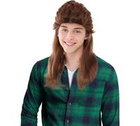 HPO Adult Men Long Straight Mullet Honey Blonde Wig Flame-retardant Synthetic Fiber Wig