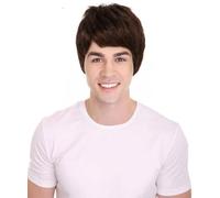 HPO Adult Men’s 60s Brown Bowlcut Wig | Retro Shaggy Boyband Hairstyle | Synthetic Costume Hairpiece for Fancy Dress, Halloween & Stage Shows