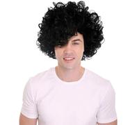 HPO Adult Men's 80s Prince of Pop Star Curly Hair Wig - Retro Rockstar Look