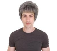 HPO HALLOWEEN PARTY ONLINE Adult Men's 80'S Rock Star Inspired Noel Short Wavy Copper Blonde Wigs, Wig Ideal for Cosplay & Halloween, Flame-Retardant Synthetic Fiber