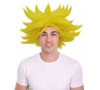 HPO Adult Men's Anime Spike Wig, Adult Halloween Party and TV/Movie Cosplay Wigs for Men, Flame-Retardant - Yellow