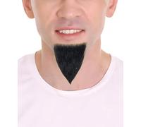 HPO Adult Men's Black Cosplay Goatee Beard - Flame-Retardant Synthetic Fiber Beards for Adult and s - Fake Beard for Halloween and Costume Party