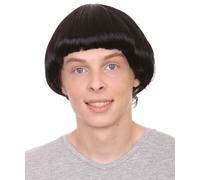 HPO Adult Men's Bowl cut Black Wig - Sparta Warrior TV Cosplay .Flame-Retardant Synthetic Hair