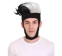 HPO Adult Men's Comic Mutant with Kinetic Power Wig, Flame-Retardant Hair for Men, Perfect for Halloween Cosplay and Costume Party - Black & White
