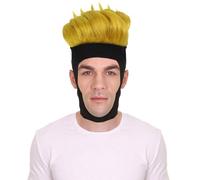 HPO Adult Men's Comic Mutant with Kinetic Power Wig, Flame-Retardant Hair for Men, Perfect for Halloween Cosplay and Costume Party - Light Gold