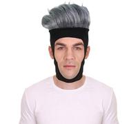 HPO Adult Men's Comic Mutant with Kinetic Power Wig, Flame-Retardant Hair for Men, Perfect for Halloween Cosplay and Costume Party - Grey
