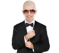 HPO Adult Men's Global Superstar Instant Bald Cap Kit - Fleshcolor Bald Cap with Cosplay Facial Hair - Perfect for Pop Music Fans and Themed Parties