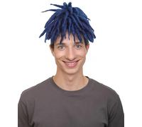 HPO Adult Men's XXX Dreadlock Wig, American Rapper Style, Flame-retardant Synthetic Fiber - Dark Blue