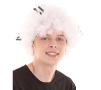 HPO Adult Unisex South Korea Sport Afro Fun Wigs - Jumbo Curly Patriotic Costume Wig with Breathable Cap for Men & Women - Perfect for Halloween, Sport's & Cosplay Parties