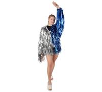 HPO Adult Unisex Tinsel Foil Jacket - Multicolour Carnival Costume with Two-Tone Shine for Halloween, Cosplay, Fancy Dress & Theme Events - Large