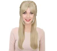HPO Adult Women’s Doll-Inspired Blonde Long Retro Wig | Synthetic Costume Hairpiece for Fancy Dress, Halloween, Cosplay & Stage Shows