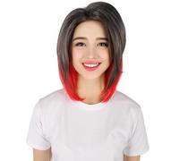 HPO Adult Women’s Short Black Wig Inspired by Heroic Comics | Flame Retardant Synthetic Fiber | Ideal for Cosplay and Halloween