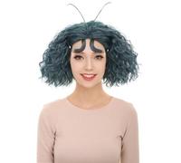 HPO Adult Women Short Blue Wig Inspired by Animated Emotion Character | Halloween and Cosplay Look | Flame Retardant Synthetic Hair Design