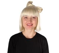 HPO Adult Women's Butterfly Bow Blonde Wig Celebrity-Inspired Halloween Costume Comfortable Breathable Capless