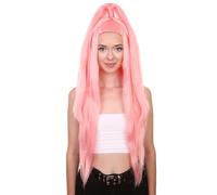 HPO Adult Women's Capless 30" Pink Long Ponytail Wig -Flame-Retardant Synthetic Fiber