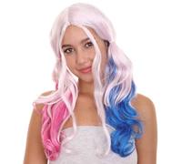 HPO Adult Women's Comic Book Movie Female Villan Wig, Best for Halloween, Breathable Capless Cap, Flame-retardant Synthetic Fiber