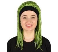 HPO Adult Women's Deluxe Dreadlocks Wig, 21 Inch Dreads Wigs Perfect for Cosplay, Flame-retardant - Lime Green