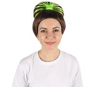 HPO Adult Women's Dramatic Two Tone High Bun Wig, Flame-Retardant - Brown